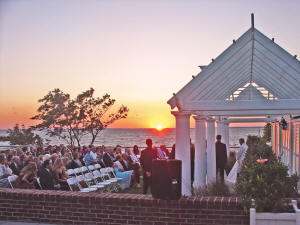 A sunset beachfront wedding...simply gorgeous!