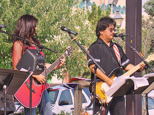 Mike & Veronne on stage during the early part of the Laurel Independence Day celebration