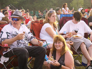 Here's Charlie taking a break with his family during intermission