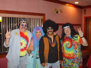 The band went in full 1960s regalia for the Halloween party at Perry's Restaurant. Click for enlarged view