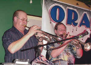 Trumpet player Tom Walsh joins Steve as he sits in with Oracle. Click for enlarged view