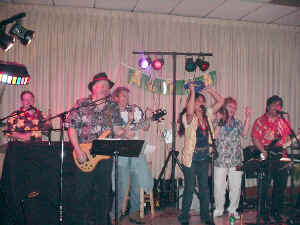 Fans at the American Legion Post 40 in Glen Burnie join the band on stage. Click for enlarged view