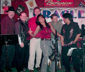 Oracle Band...past, present, and future.  L-R Charlie, Steve, Glenn, Veronica, Jeff, & Mike